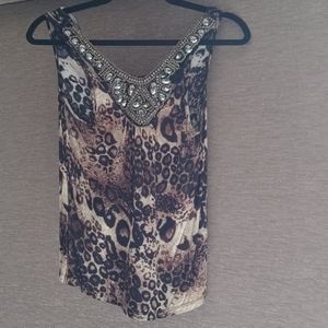 Ladies sleeveless animal print top